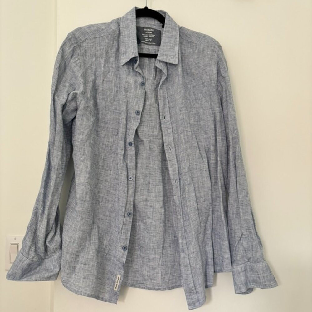 Men's 100% linen button down